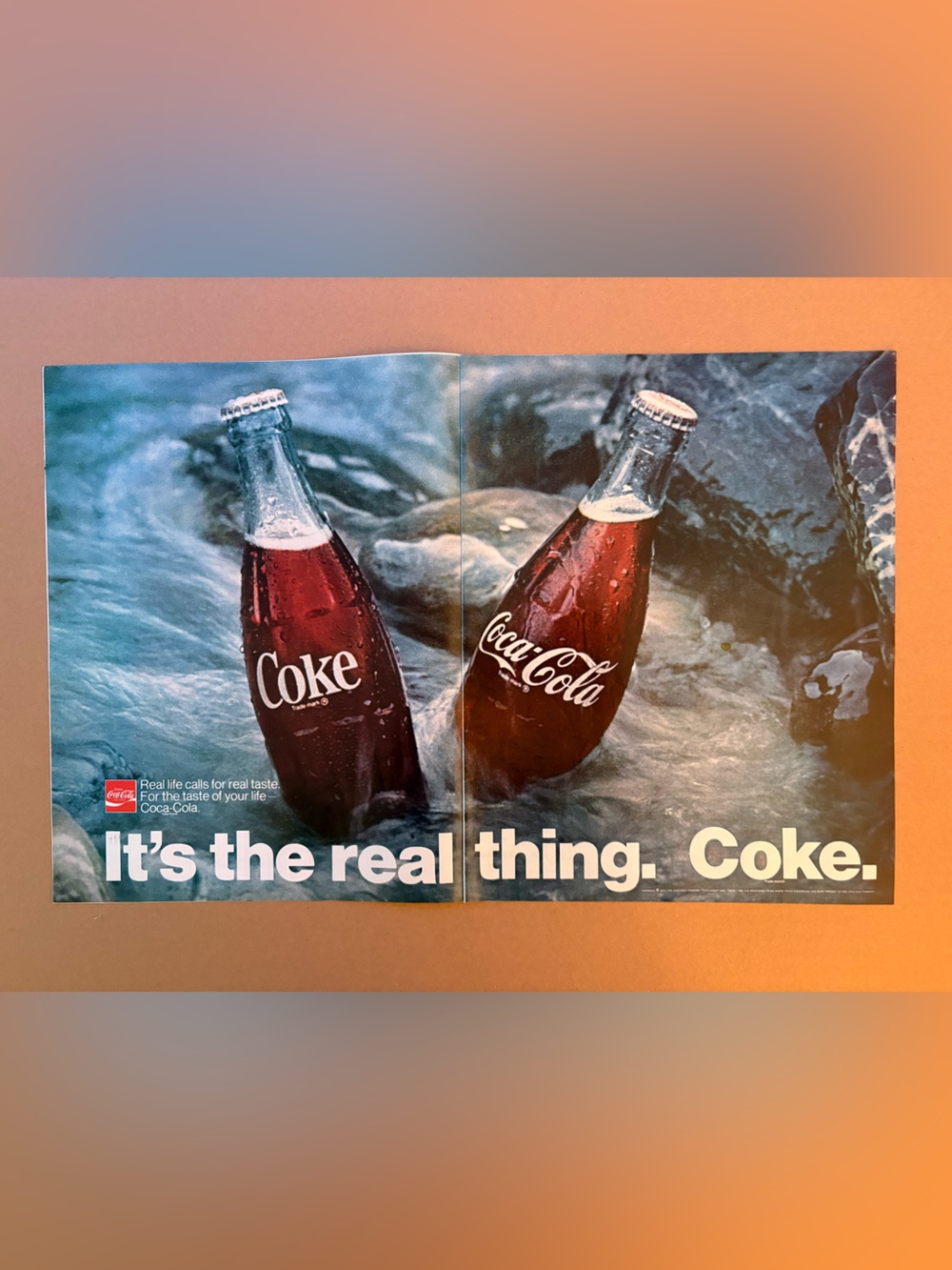 1970 Coca-Cola “It’s the Real Thing” Original 2-Page Vintage Magazine Ad